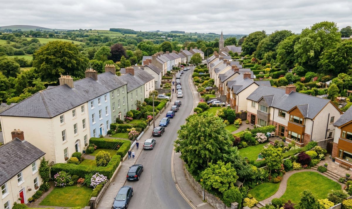 Aerial view of an Irish residential neighbourhood