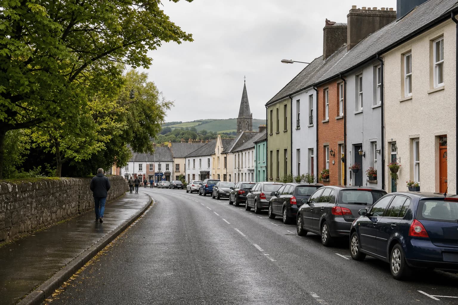 Illustrative Irish market town street in Abbeyleix, Co. Laois