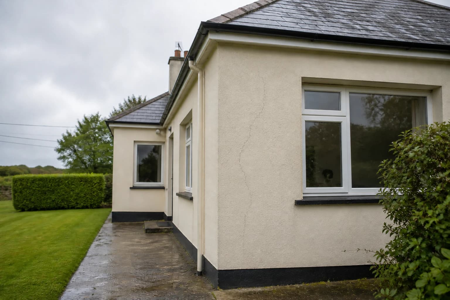 Illustrative Irish home with external render cracking