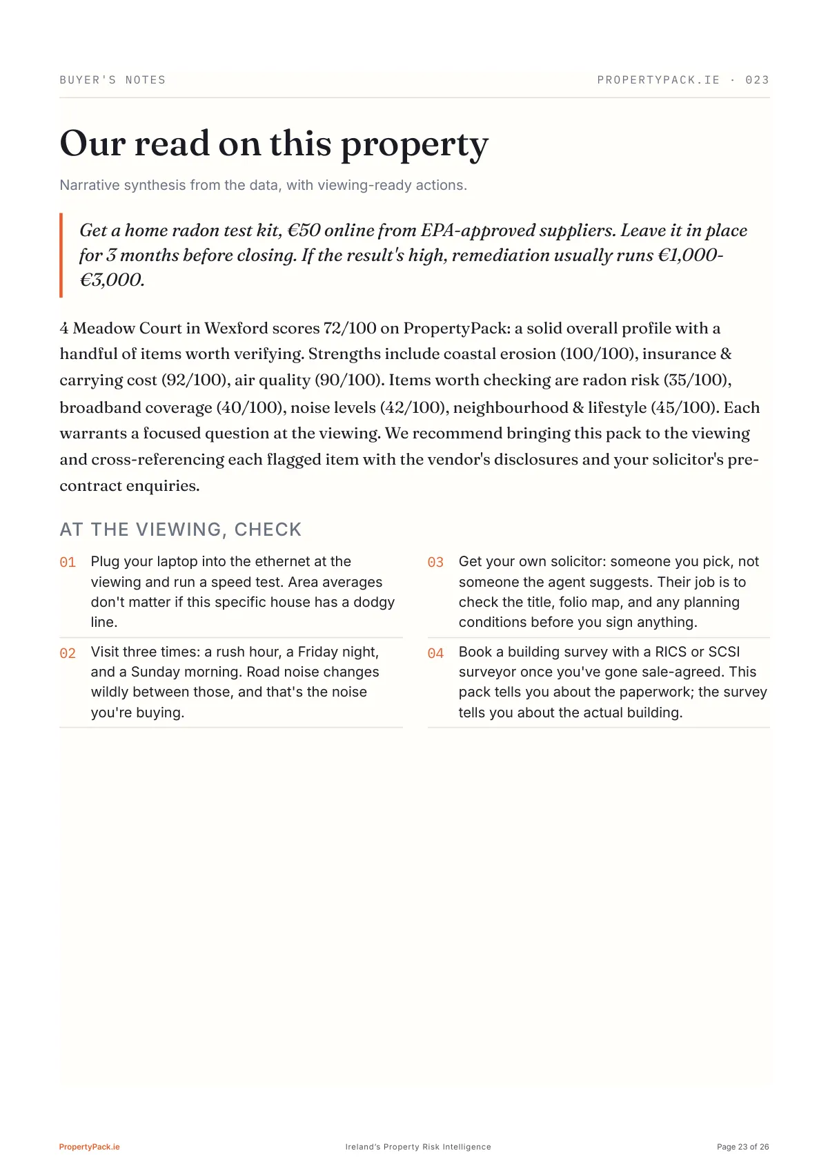 Sample report page 23 of 26: Our read, in plain English